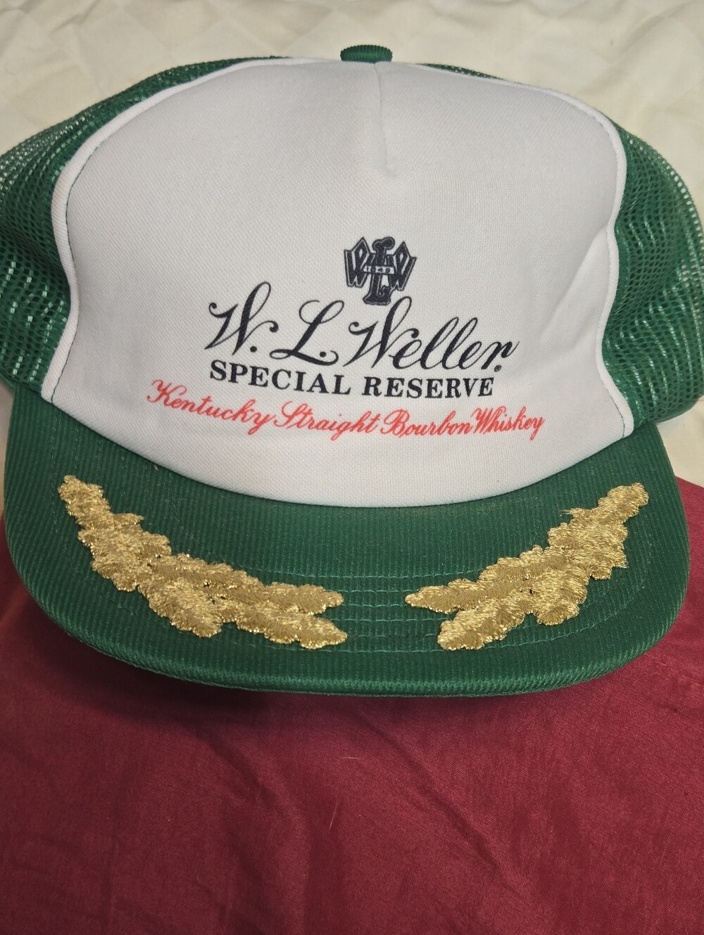 Vintage W.L. Wellers Burbon Mesh Crown Trucker Snapback Cap With Clusters
